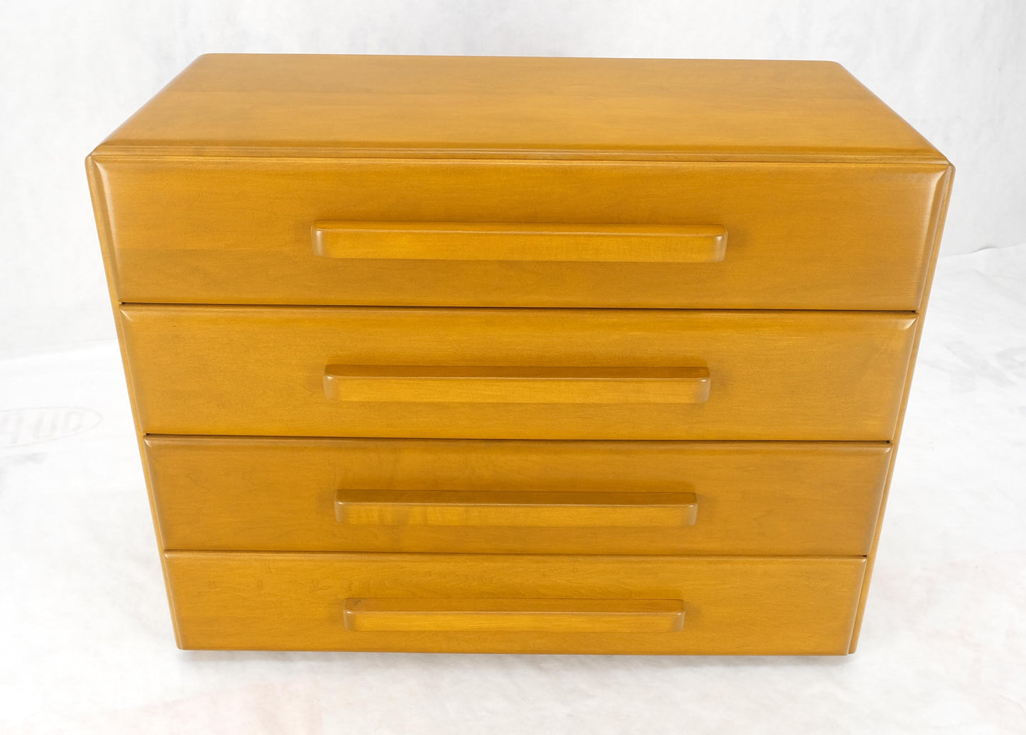 1960 Solid Maple Restored Wrussel Right Conant Ball Solid Maple 4 Drawer Dresser
