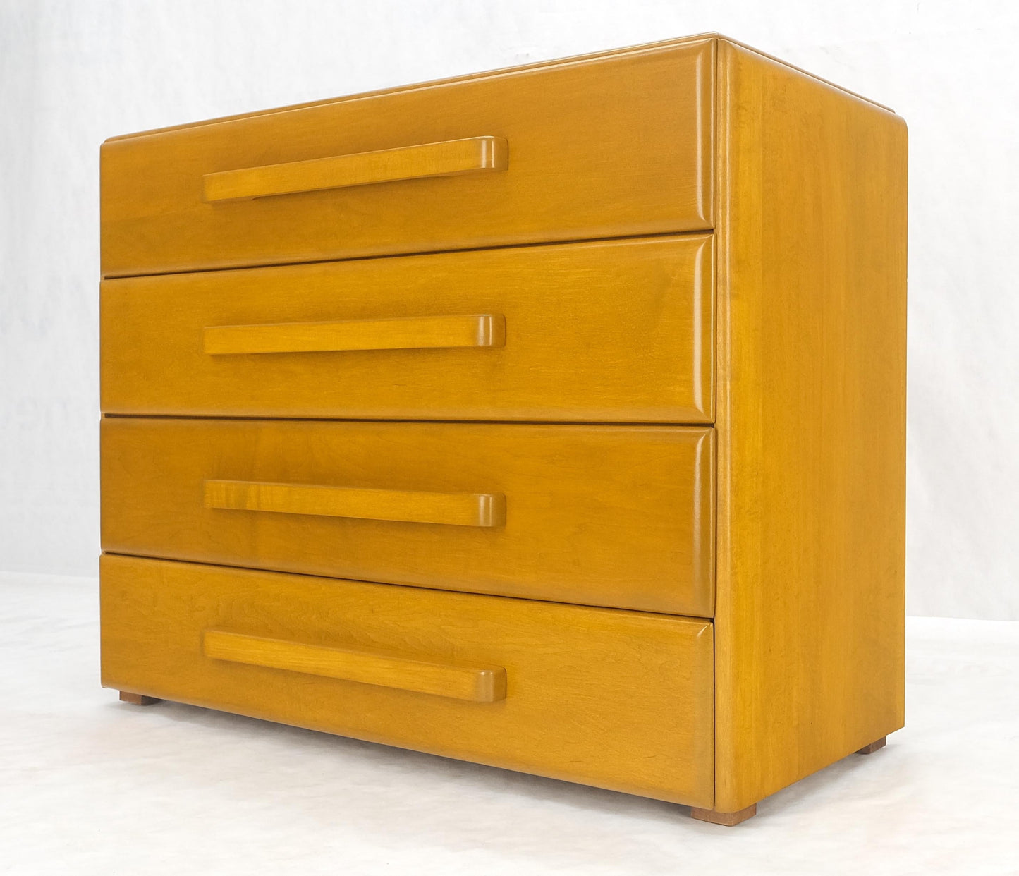 1960 Solid Maple Restored Wrussel Right Conant Ball Solid Maple 4 Drawer Dresser
