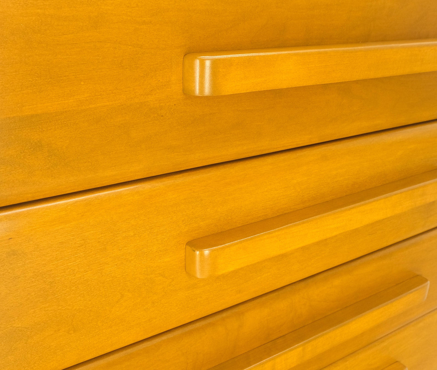 1960 Solid Maple Restored Wrussel Right Conant Ball Solid Maple 4 Drawer Dresser