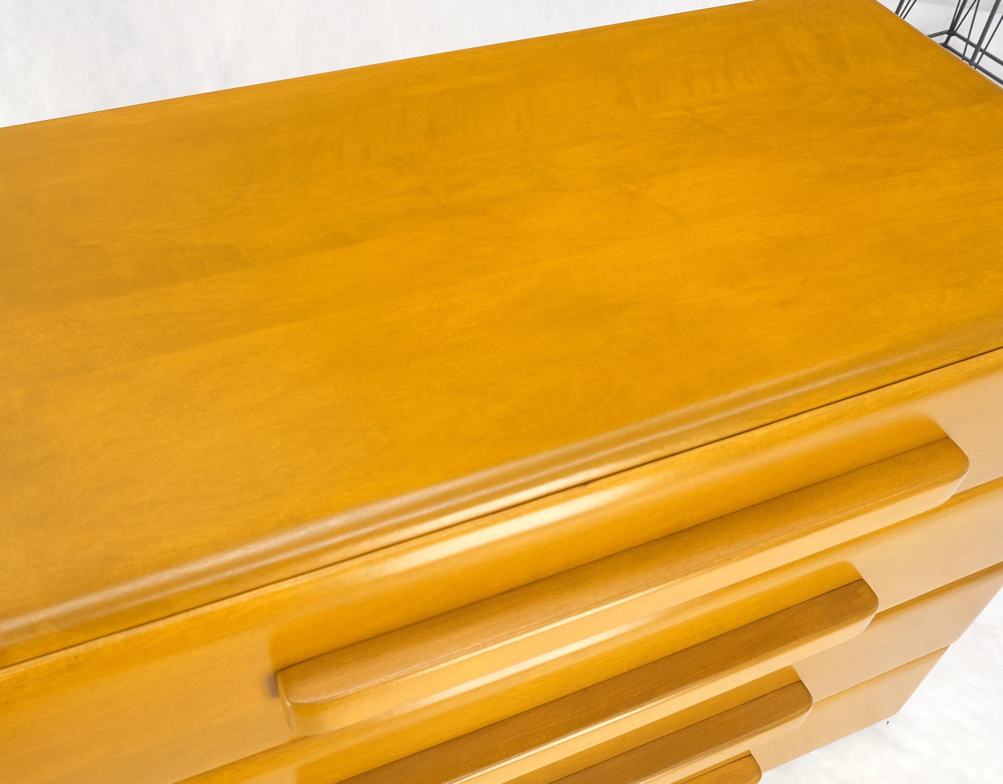1960 Solid Maple Restored Wrussel Right Conant Ball Solid Maple 4 Drawer Dresser