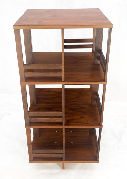 EstablishedLines Danish Mid Century Modern Rosewood Square Revolving Bookcase Shelf MINT!