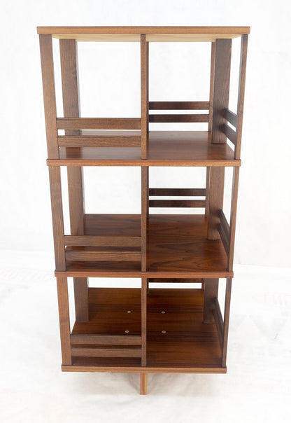 EstablishedLines Danish Mid Century Modern Rosewood Square Revolving Bookcase Shelf MINT!