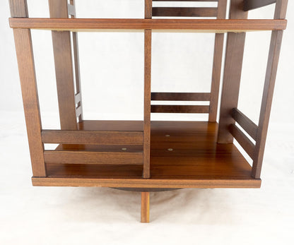 EstablishedLines Danish Mid Century Modern Rosewood Square Revolving Bookcase Shelf MINT!