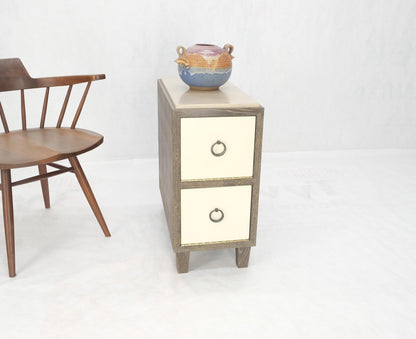 Travertine Top Cerused Drop Front Doors Compartments Night Stand End Table MINT