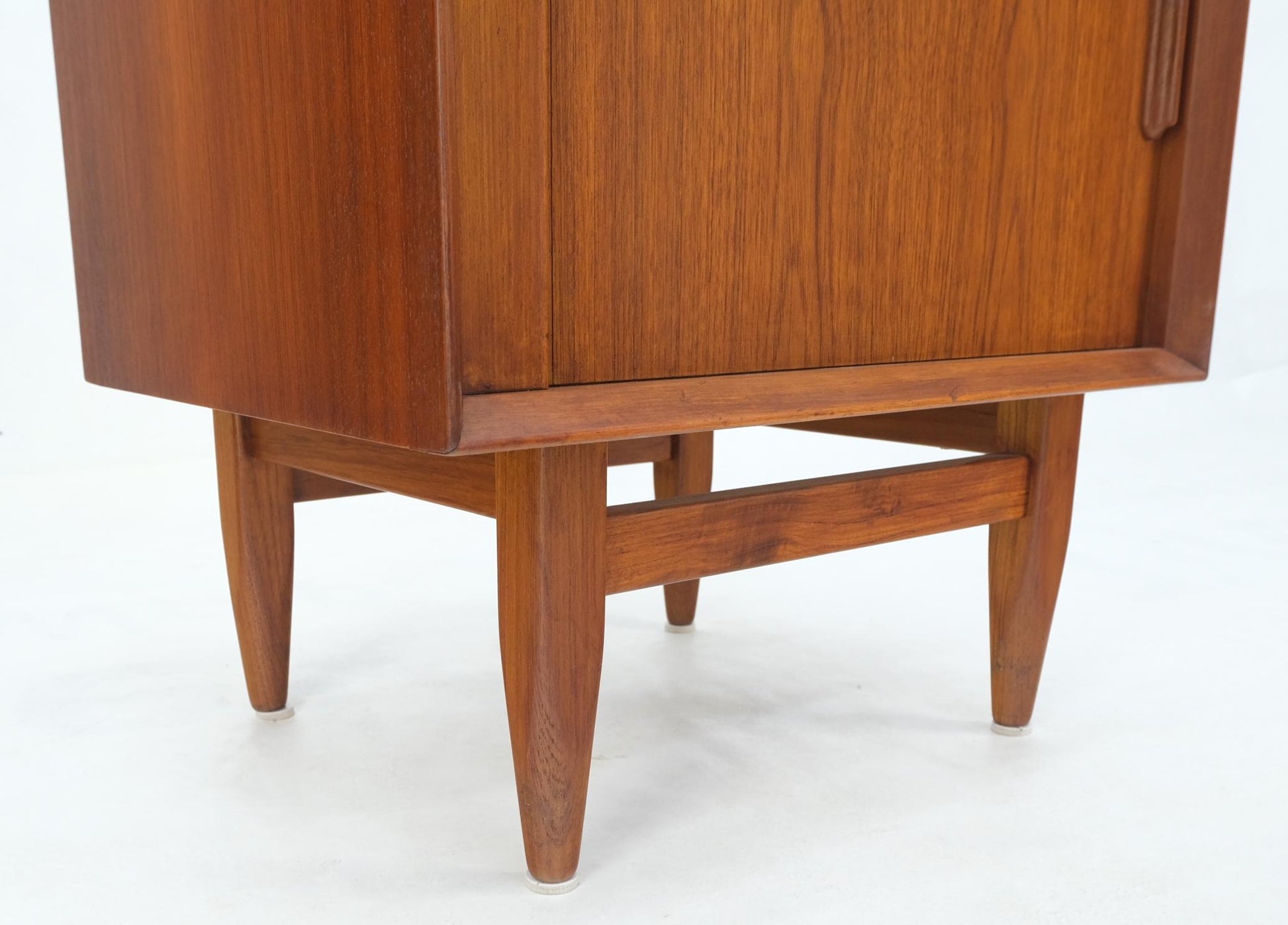 EstablishedLines Danish Mid-Century Modern Teak Side End Table Night Stand Tambour Doors Falster