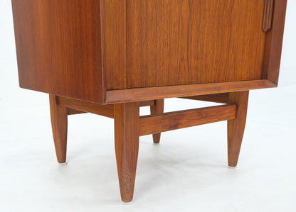 EstablishedLines Danish Mid-Century Modern Teak Side End Table Night Stand Tambour Doors Falster