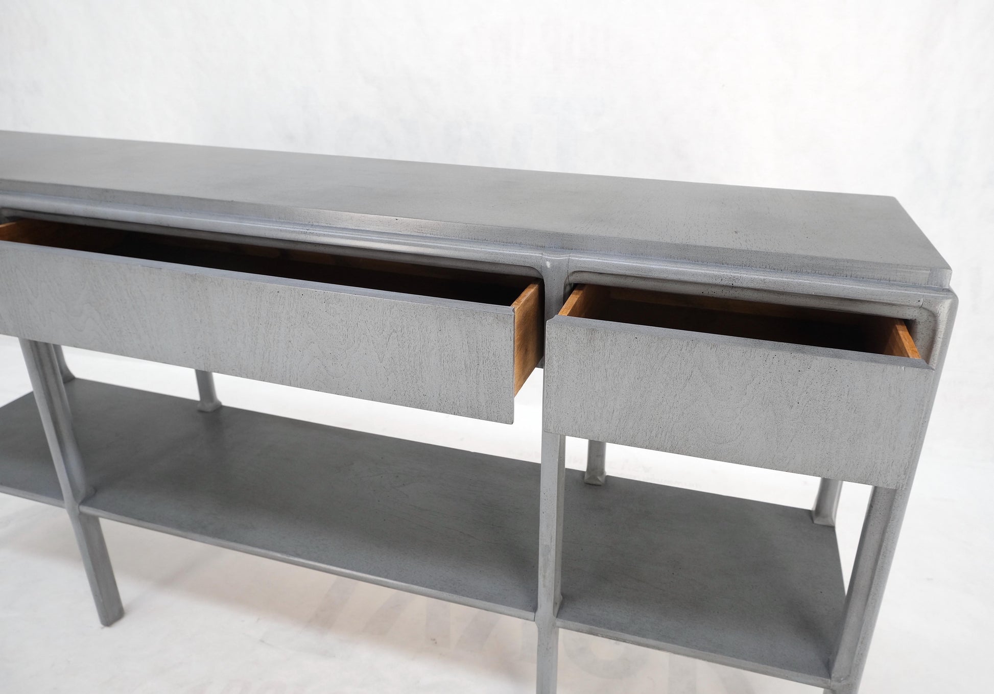 EstablishedLines Widdicomb Faux Finish 3 Drawer Long Sofa Console Table Credenza W/ Shelf Mint!