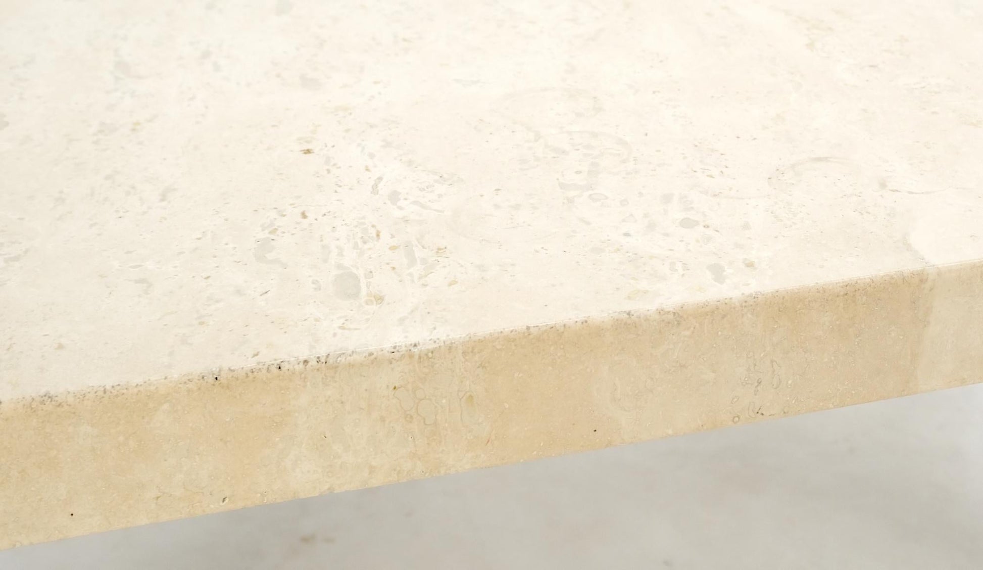 EstablishedLines Solid Bronze Base Thick Square Solid Travertine Top Coffee Center Table Mint!