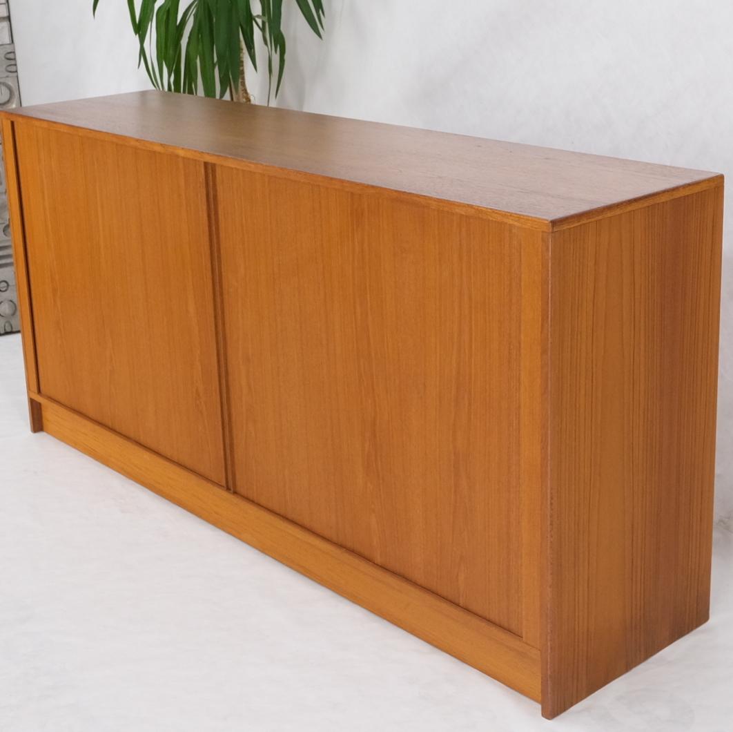EstablishedLines Tambour Doors 12 Deep Drawers 3 Shelves Danish Teak Mid-Century Modern Credenza