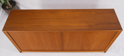 EstablishedLines Tambour Doors 12 Deep Drawers 3 Shelves Danish Teak Mid-Century Modern Credenza