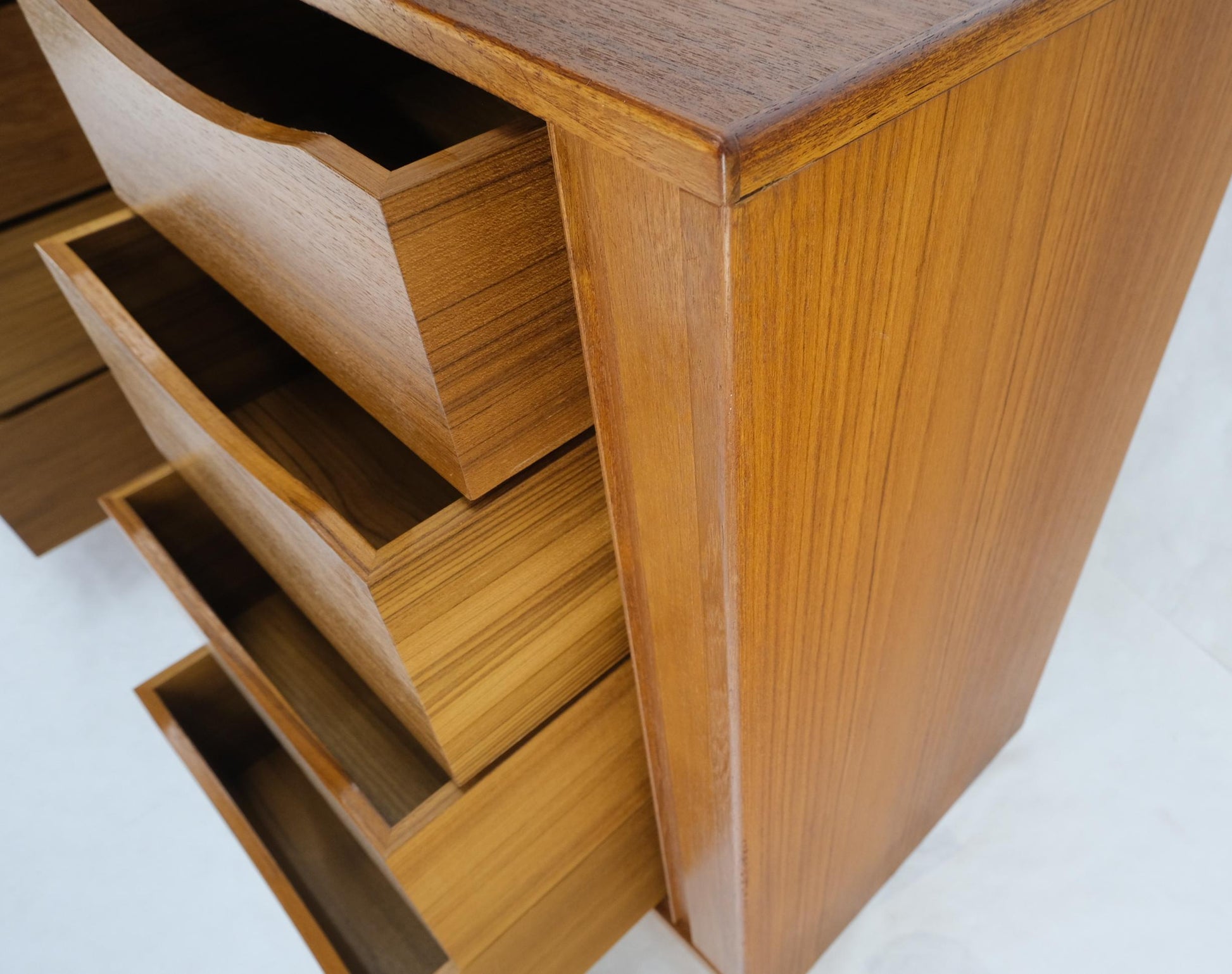 EstablishedLines Tambour Doors 12 Deep Drawers 3 Shelves Danish Teak Mid-Century Modern Credenza