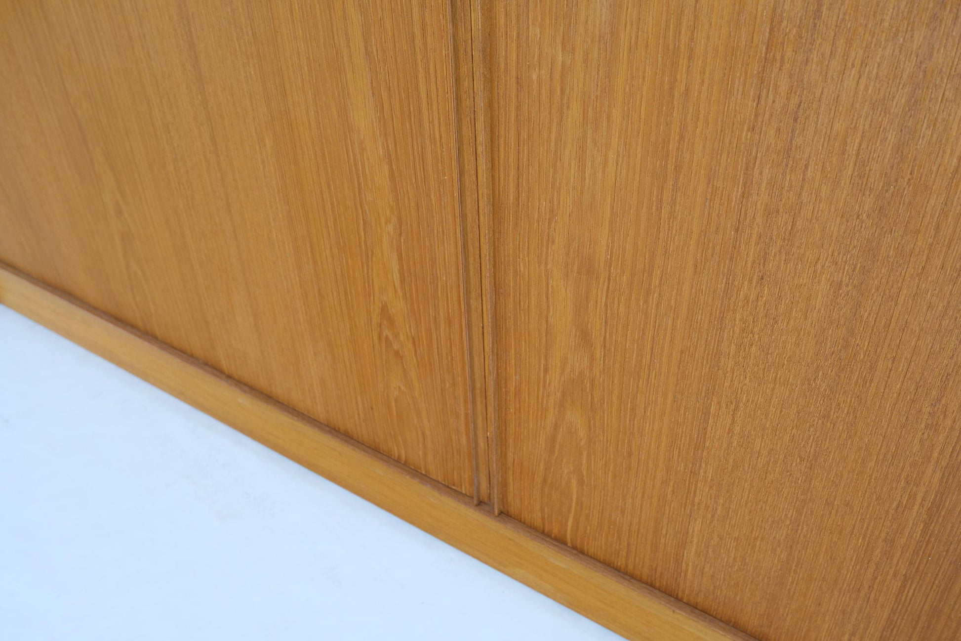 EstablishedLines Tambour Doors 12 Deep Drawers 3 Shelves Danish Teak Mid-Century Modern Credenza
