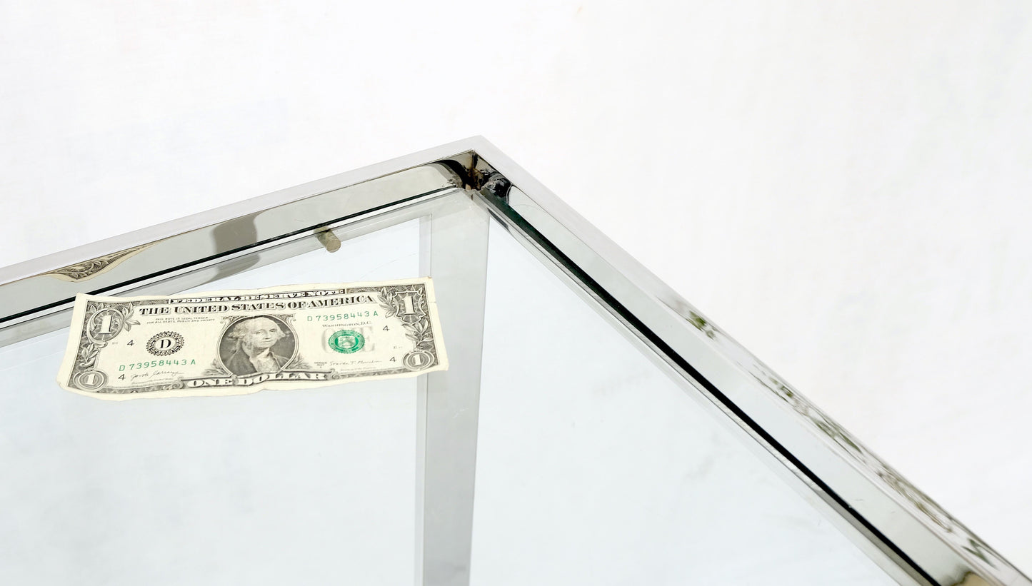 EstablishedLines Polished Stainless Steel Glass Top Travertine Bottom Rectangle Console Table