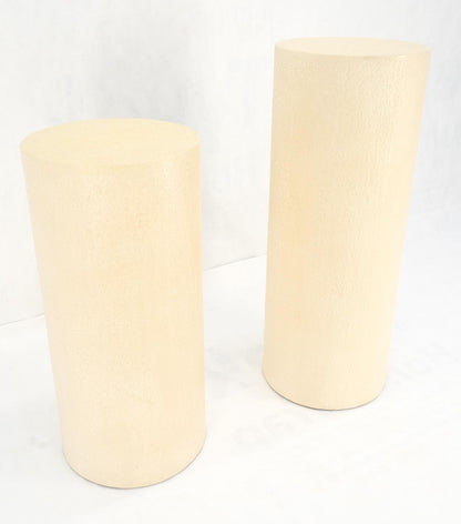 EstablishedLines Pair Round Textured 30" & 36" Tall 14" Dia Cylinder Shape Pedestals Stands MINT!
