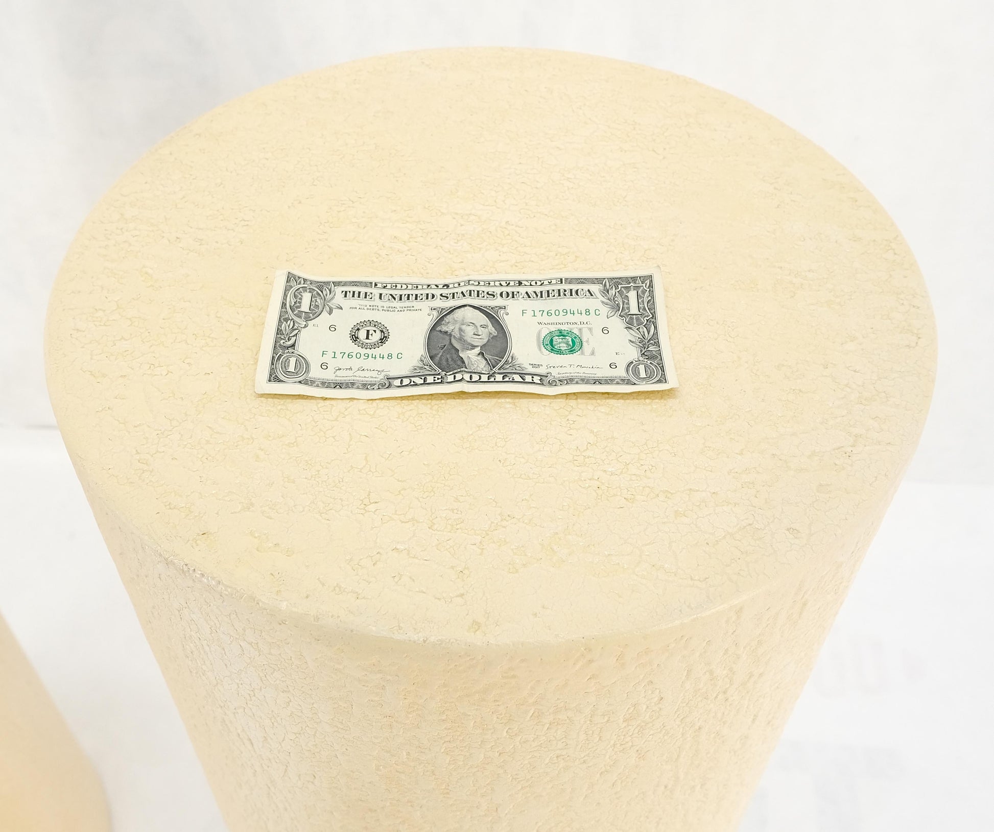 EstablishedLines Pair Round Textured 30" & 36" Tall 14" Dia Cylinder Shape Pedestals Stands MINT!