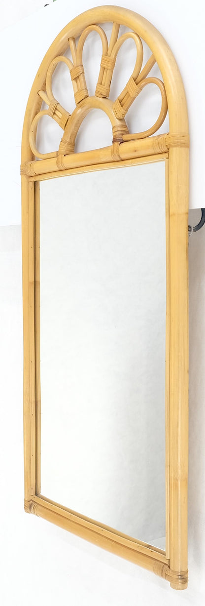 EstablishedLines Blond Bamboo Ratan Dome Top Shape Mid Century Modern Wall Mirror MINT!
