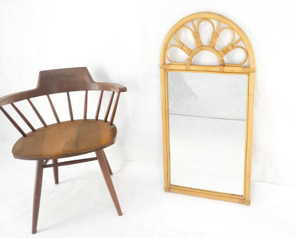 EstablishedLines Blond Bamboo Ratan Dome Top Shape Mid Century Modern Wall Mirror MINT!