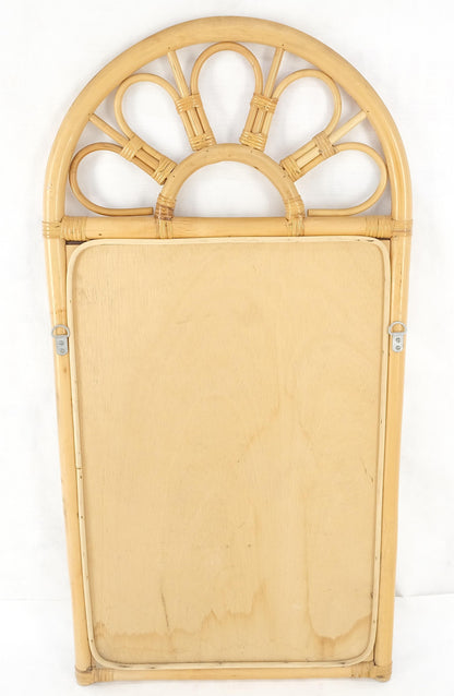 EstablishedLines Blond Bamboo Ratan Dome Top Shape Mid Century Modern Wall Mirror MINT!