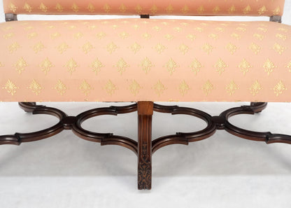 EstablishedLines French Regency Carved Mahogany X Shape Stretcher Upholstered Loveseat Near MINT!