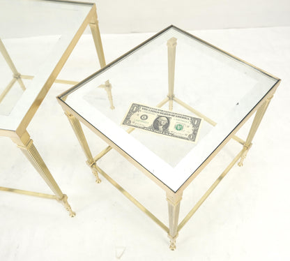 EstablishedLines Fine Polished Brass Glass Mirrored Frames Tops Nesting Side Tables Stands Redone