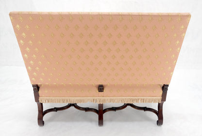 EstablishedLines French Regency Carved Mahogany X Shape Stretcher Upholstered Loveseat Near MINT!