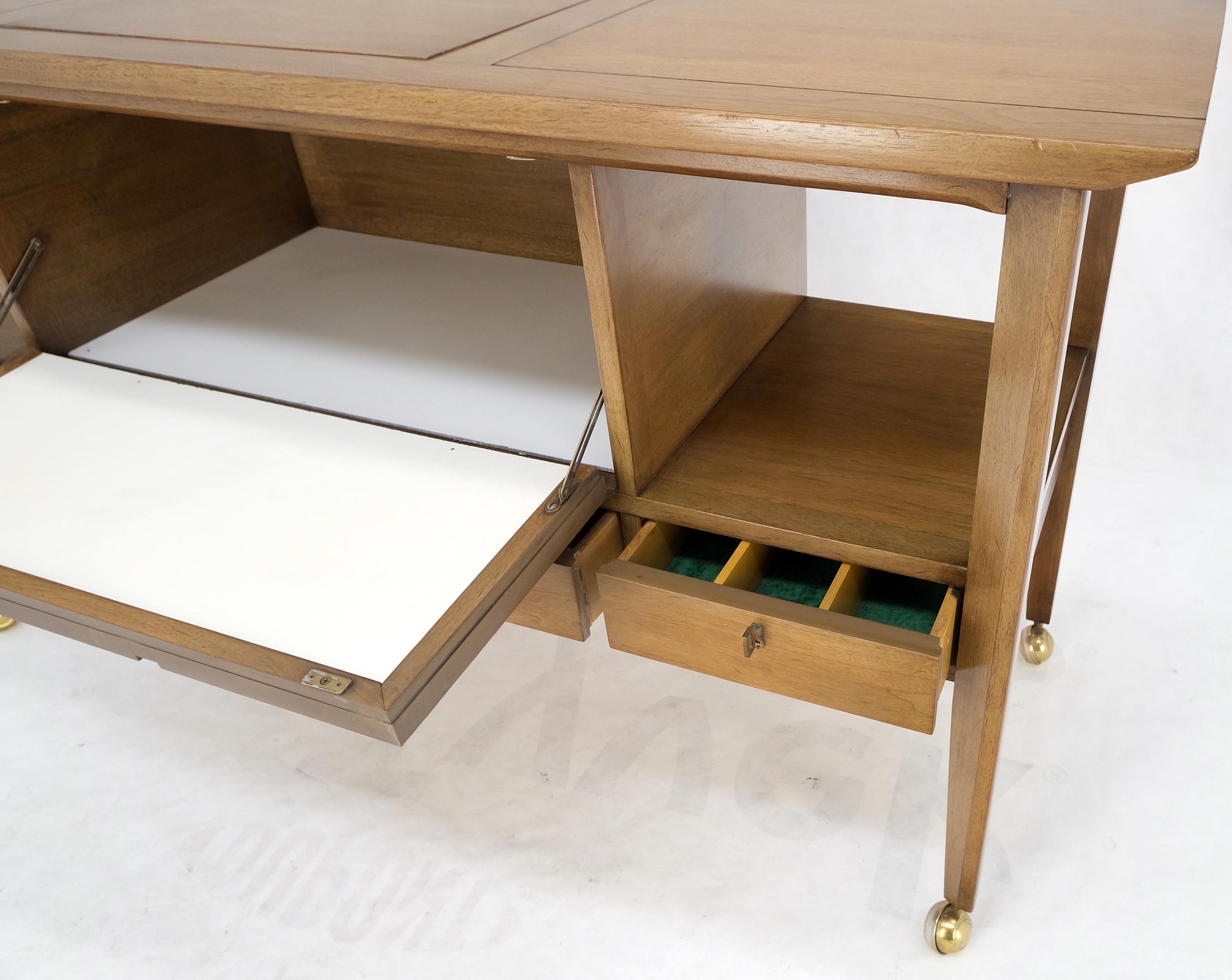 EstablishedLines Travertine Fliptop Insert Drop Front Door 3 Drawers Server Credenza Console
