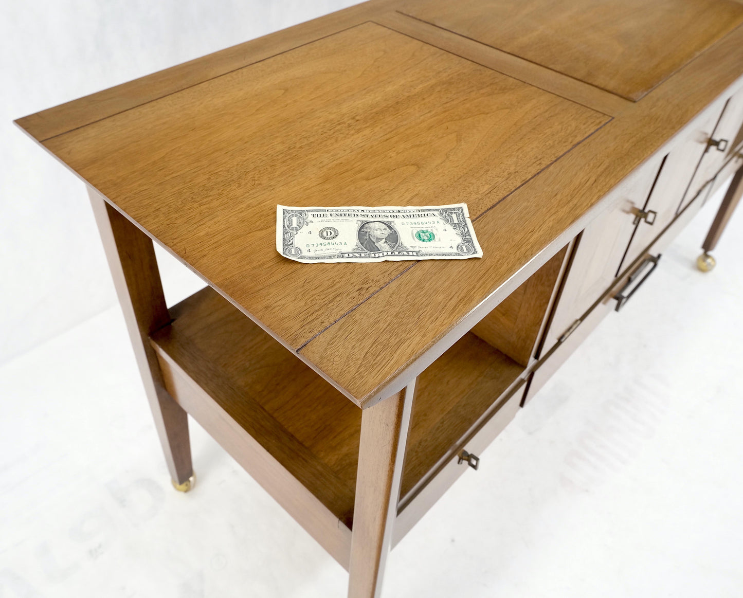 EstablishedLines Travertine Fliptop Insert Drop Front Door 3 Drawers Server Credenza Console