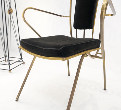 EstablishedLines Bent Square Solid Brass Bar Dining Armvhair Armchair French Art Deco MCM MINT