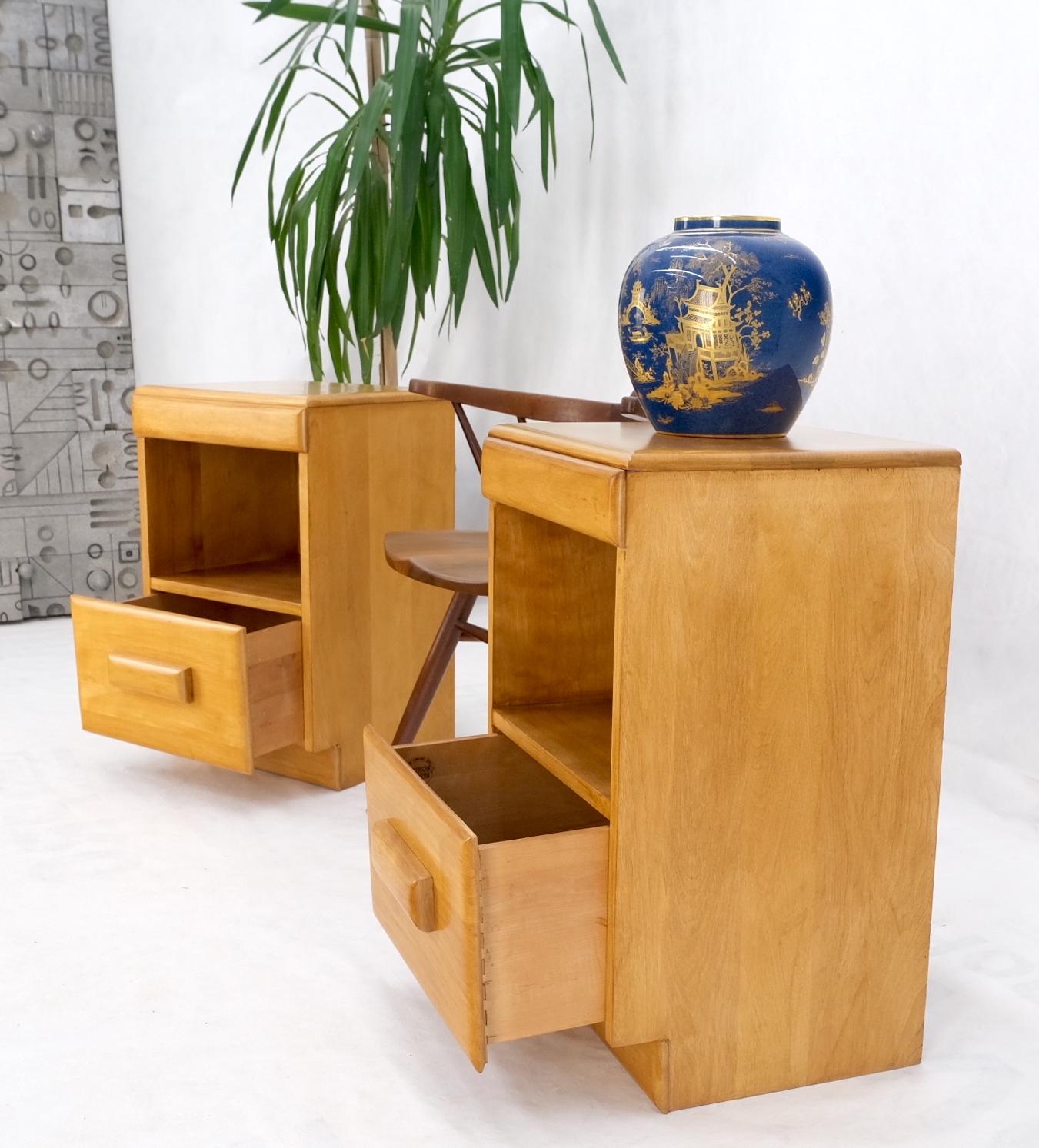 EstablishedLines Russel Wright Conant Ball Pair Mid Century Modern Blond Birch Night Stands MINT!