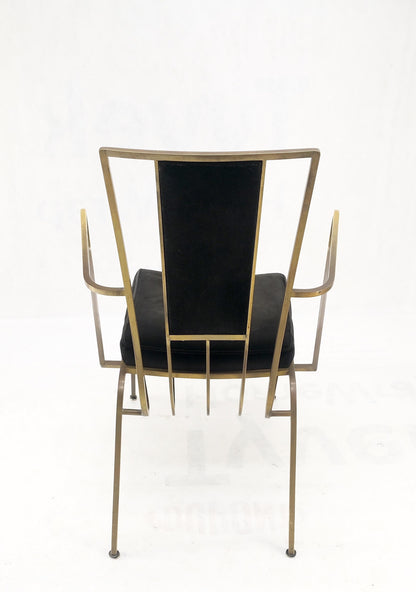 EstablishedLines Bent Square Solid Brass Bar Dining Armvhair Armchair French Art Deco MCM MINT