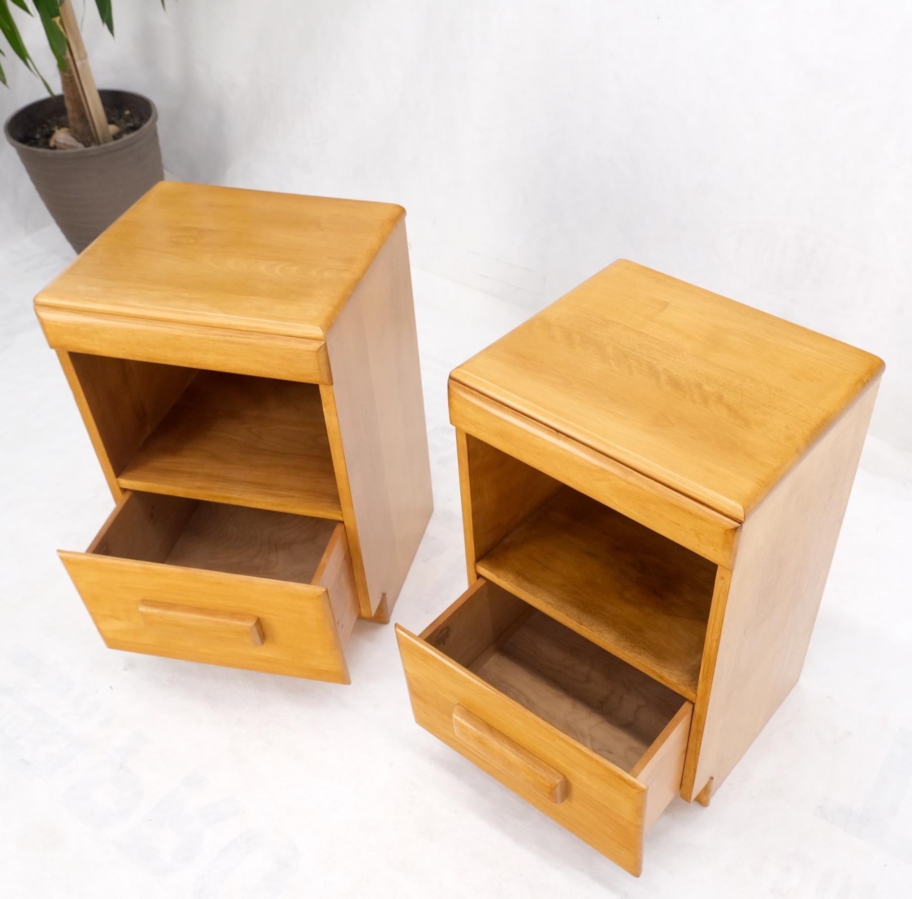 EstablishedLines Russel Wright Conant Ball Pair Mid Century Modern Blond Birch Night Stands MINT!