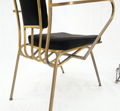 EstablishedLines Bent Square Solid Brass Bar Dining Armvhair Armchair French Art Deco MCM MINT