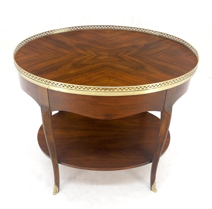 EstablishedLines Baker Brass Gallery & Feet Oval Top Two Tier Side End Lamp Table Stand MINT