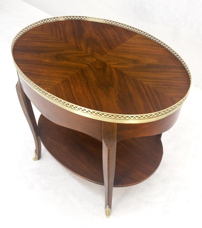 EstablishedLines Baker Brass Gallery & Feet Oval Top Two Tier Side End Lamp Table Stand MINT