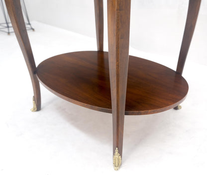 EstablishedLines Baker Brass Gallery & Feet Oval Top Two Tier Side End Lamp Table Stand MINT