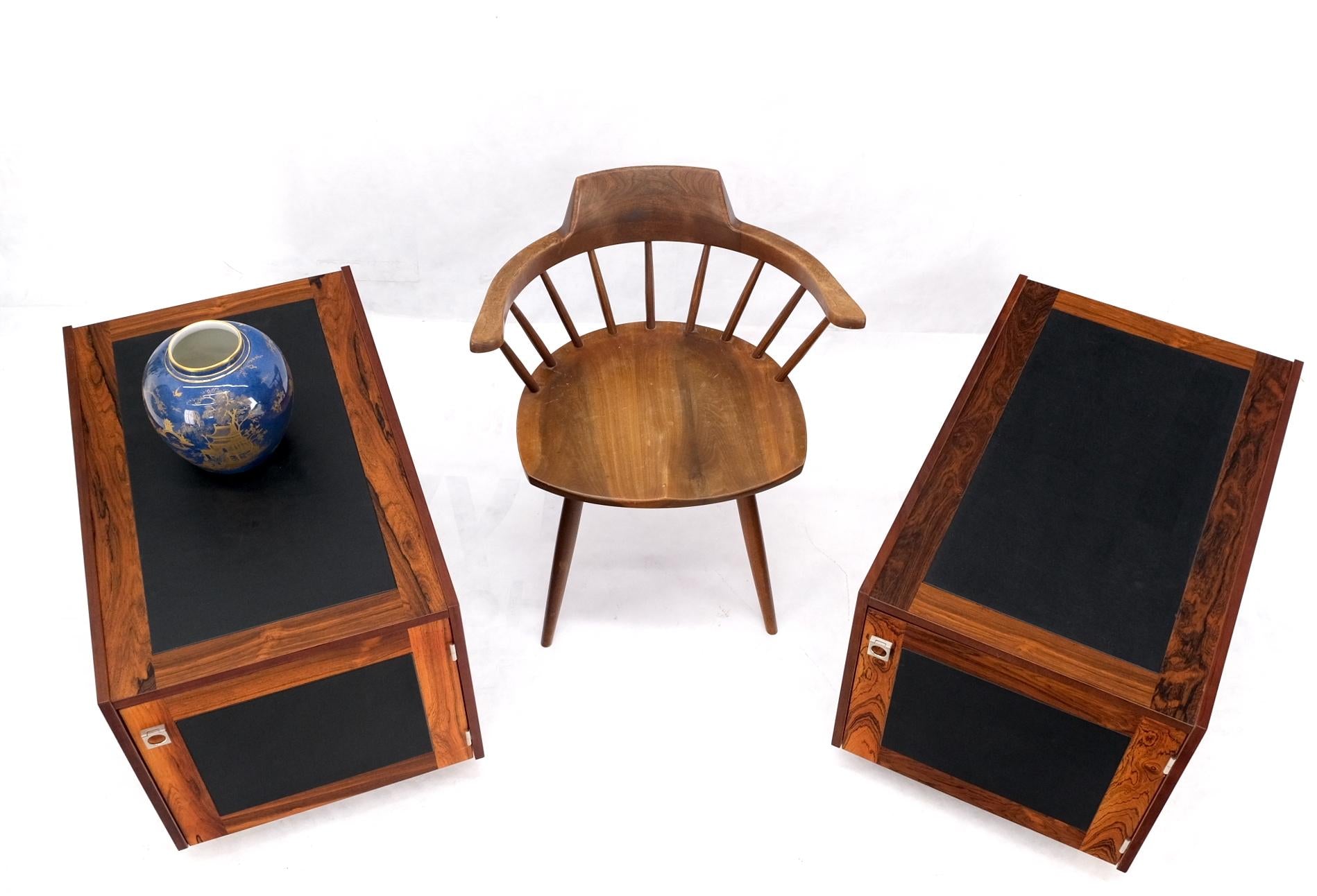 EstablishedLines Pair of Rosewood Deep One Door Night Stands End Side Tables Bookcase MINT