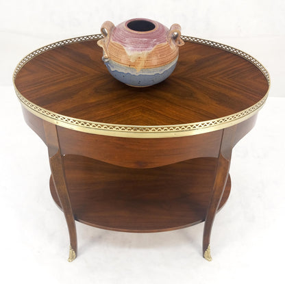 EstablishedLines Baker Brass Gallery & Feet Oval Top Two Tier Side End Lamp Table Stand MINT