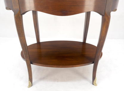 EstablishedLines Baker Brass Gallery & Feet Oval Top Two Tier Side End Lamp Table Stand MINT