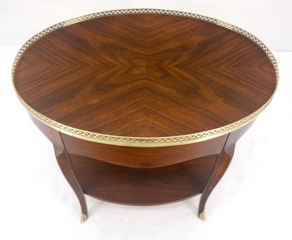 EstablishedLines Baker Brass Gallery & Feet Oval Top Two Tier Side End Lamp Table Stand MINT