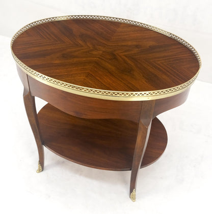 EstablishedLines Baker Brass Gallery & Feet Oval Top Two Tier Side End Lamp Table Stand MINT