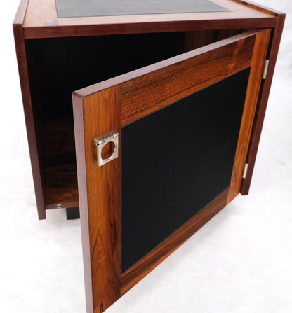 EstablishedLines Pair of Rosewood Deep One Door Night Stands End Side Tables Bookcase MINT
