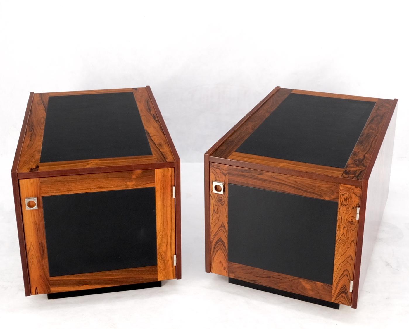 EstablishedLines Pair of Rosewood Deep One Door Night Stands End Side Tables Bookcase MINT