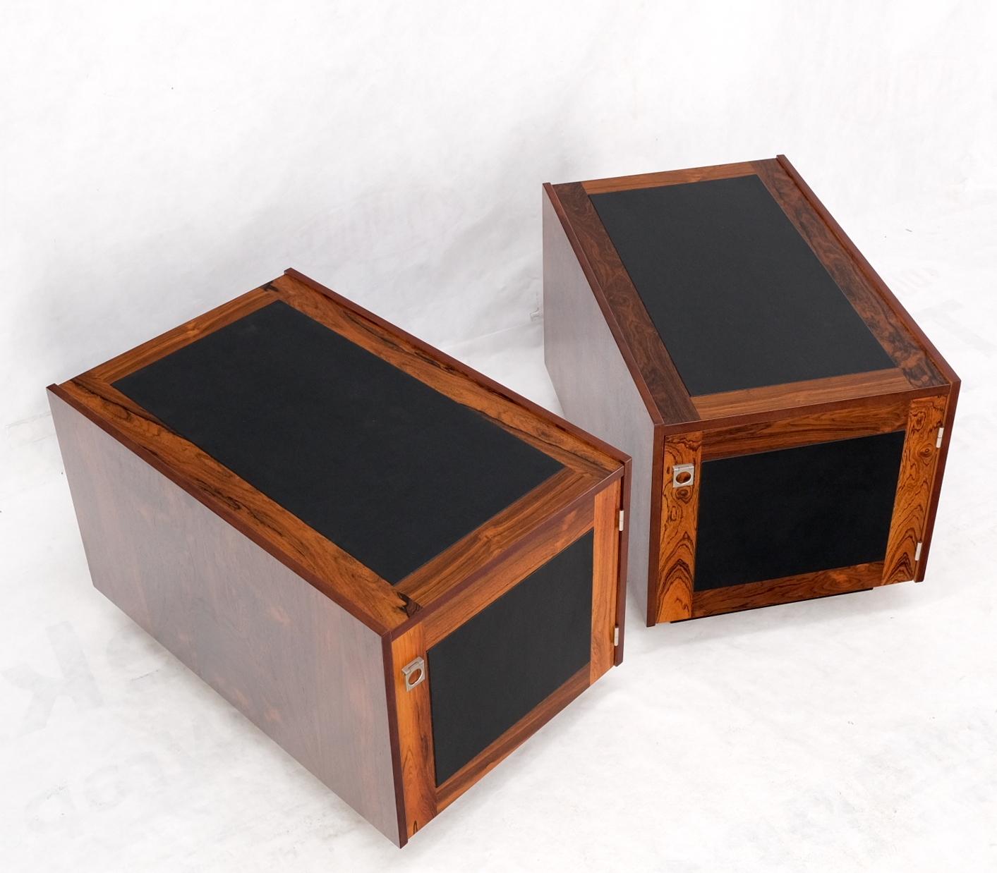 EstablishedLines Pair of Rosewood Deep One Door Night Stands End Side Tables Bookcase MINT