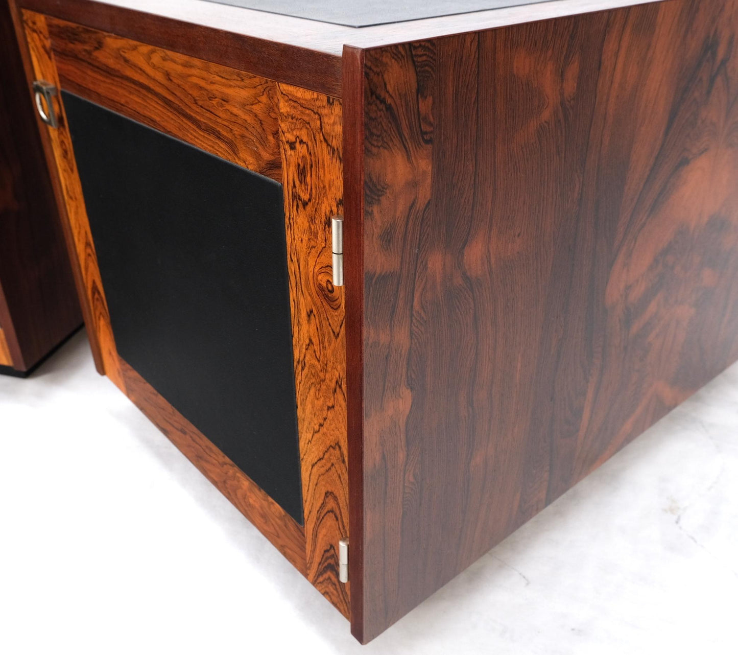 EstablishedLines Pair of Rosewood Deep One Door Night Stands End Side Tables Bookcase MINT