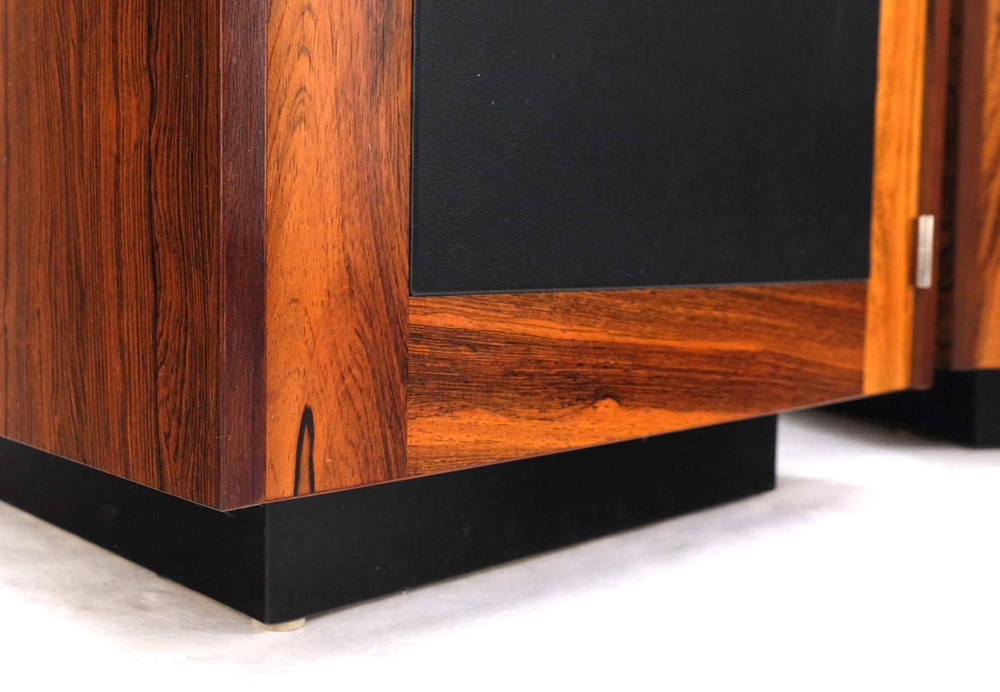 EstablishedLines Pair of Rosewood Deep One Door Night Stands End Side Tables Bookcase MINT