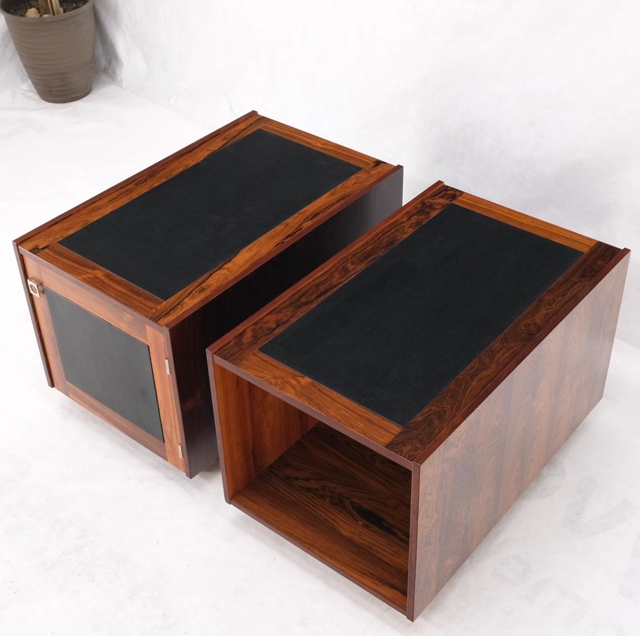 EstablishedLines Pair of Rosewood Deep One Door Night Stands End Side Tables Bookcase MINT