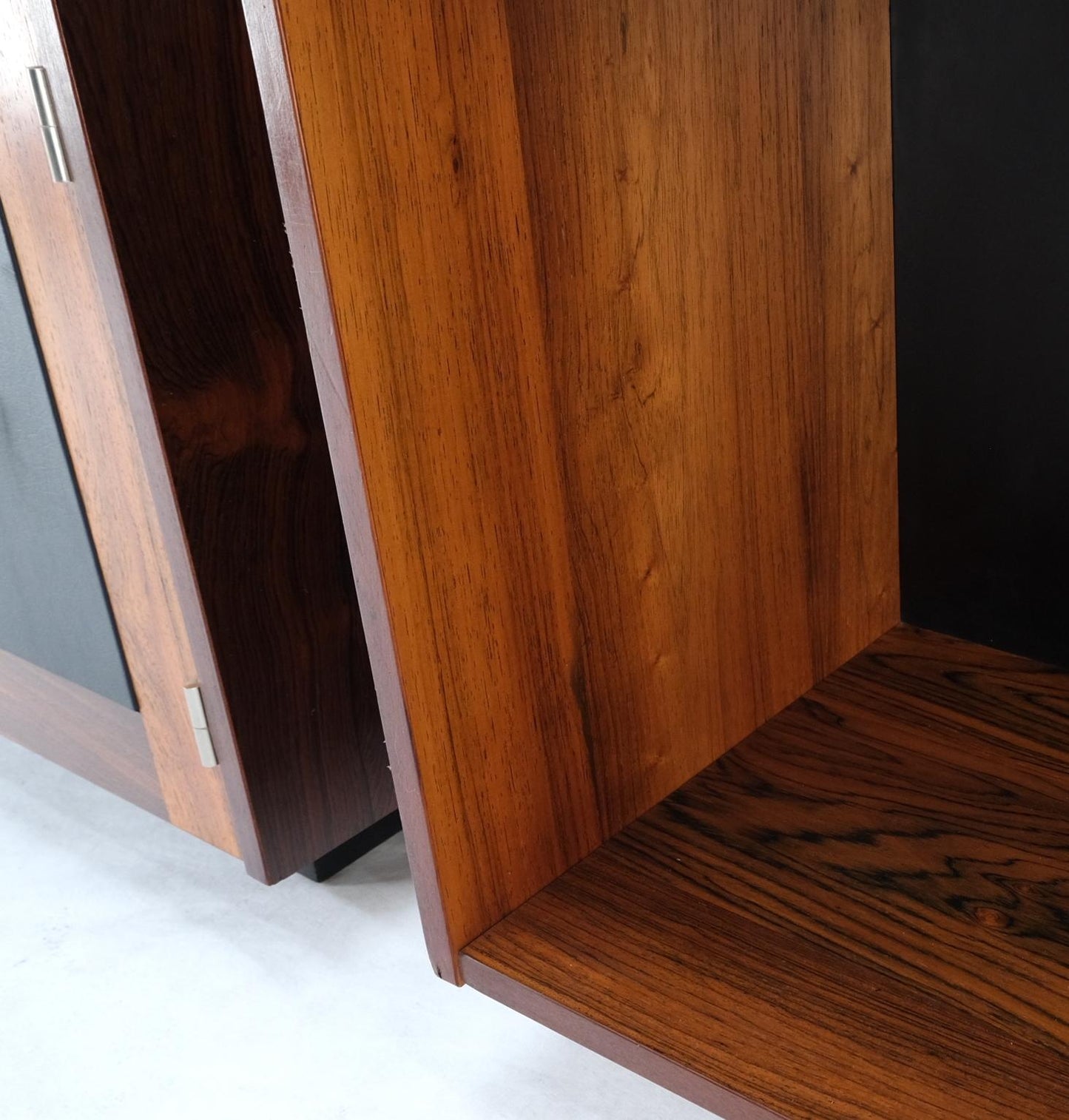 EstablishedLines Pair of Rosewood Deep One Door Night Stands End Side Tables Bookcase MINT