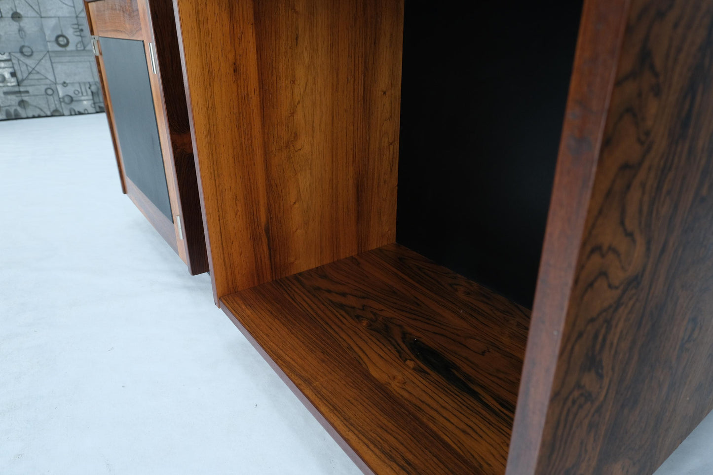 EstablishedLines Pair of Rosewood Deep One Door Night Stands End Side Tables Bookcase MINT