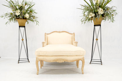 EstablishedLines Extra Wide Country French Lounge Chair W/ Matching Ottoman Beige Upholstery Mint