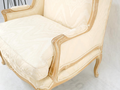 EstablishedLines Extra Wide Country French Lounge Chair W/ Matching Ottoman Beige Upholstery Mint